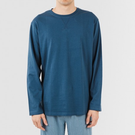 Pijama largo algodón hombre Kristoff azul marino