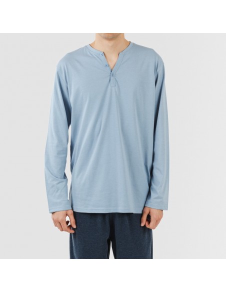 Pijama largo hombre con botones indigo - marino