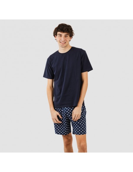 Pijama corto algodón hombre Missy azul marino