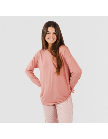 Pijama largo mujer soft Raya Aliena marsala