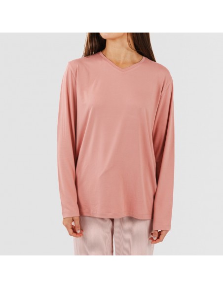 Pijama largo mujer soft Raya Aliena marsala