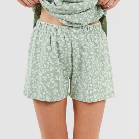 Pijama corto algodón Oniris verde caceria