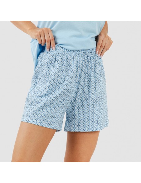 Pijama corto algodón Timon celeste