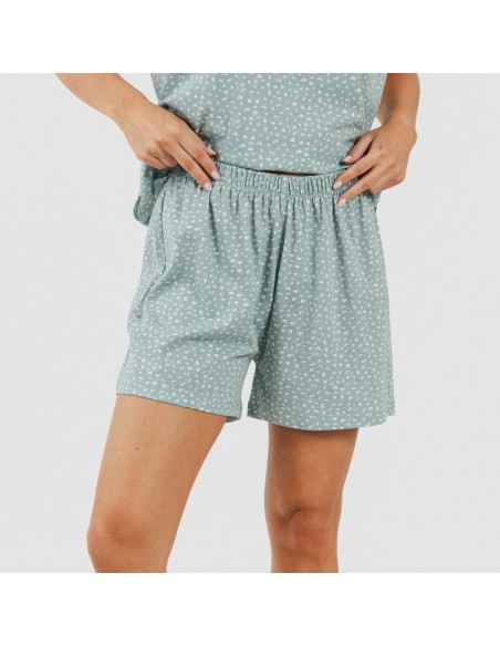 Pijama corto algodón Anita verde desgastado