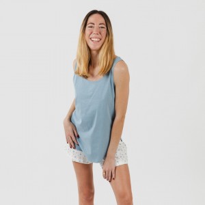 Pijama corto algodón Inés indigo 2