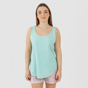 Pijama corto algodón Salima verde agua