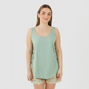 Pijama corto algodón Pamela verde