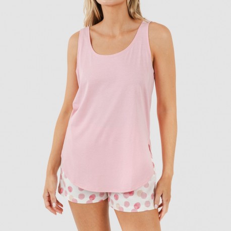 Pijama corto algodón Graciela rosa