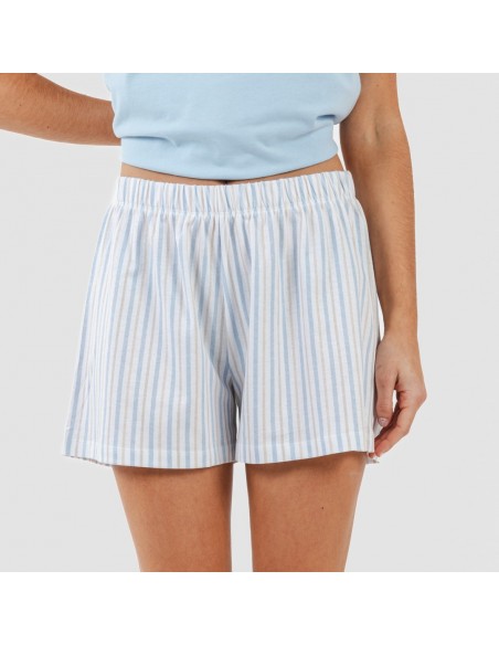 Pijama corto algodón Bennet celeste