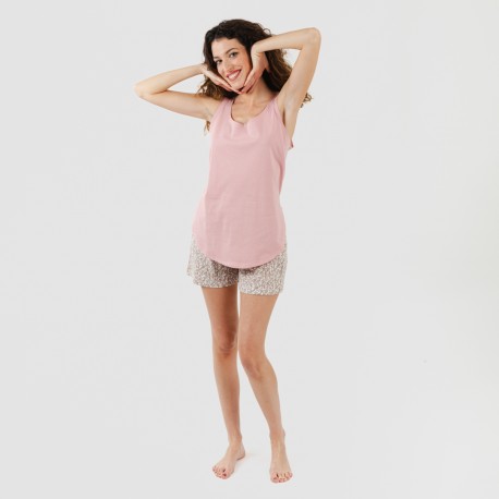 Pijama corto algodón Sofia rosa