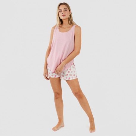 Pijama corto algodón Graciela rosa