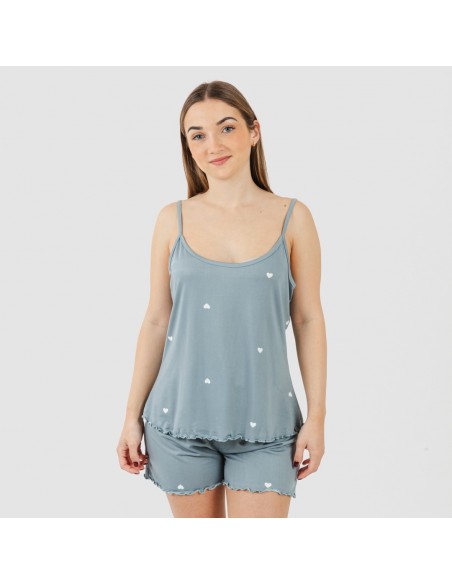 Pijama tirantes mujer soft Hearts indigo