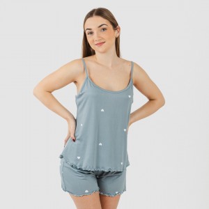 Pijama tirantes mujer soft Hearts indigo 2