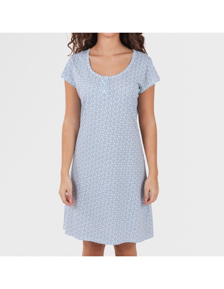 Blusón algodón Timon celeste