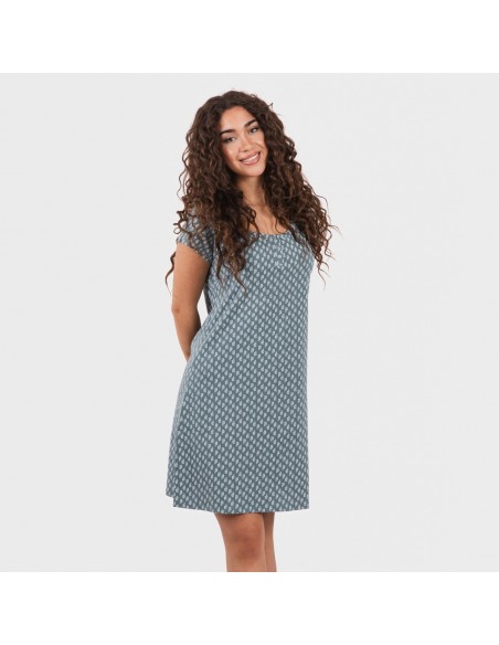 Blusón algodón Tiara verde azulado