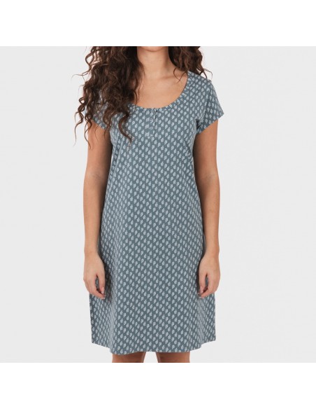 Blusón algodón Tiara verde azulado