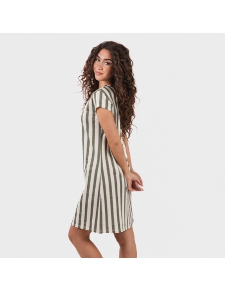 Blusón algodón Raya Avilés verde caceria