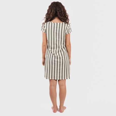 Blusón algodón Raya Avilés verde caceria