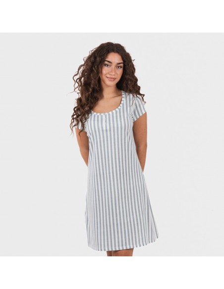 Blusón algodón Raya Anne verde azulado