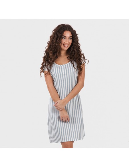 Blusón algodón Raya Anne verde azulado