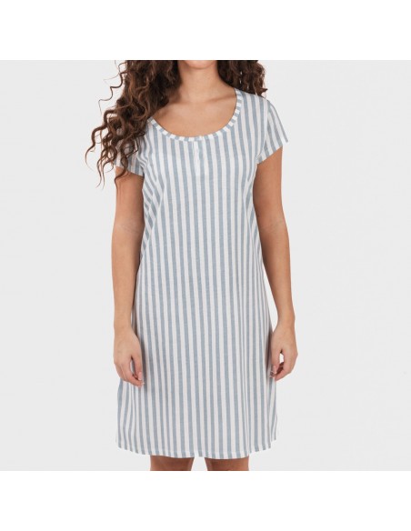 Blusón algodón Raya Anne verde azulado