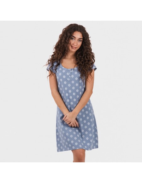 Blusón algodón Garbo azul añil