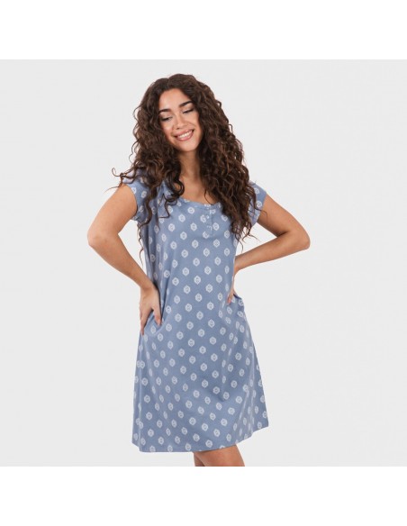 Blusón algodón Garbo azul añil