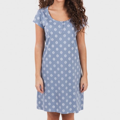 Blusón algodón Garbo azul añil