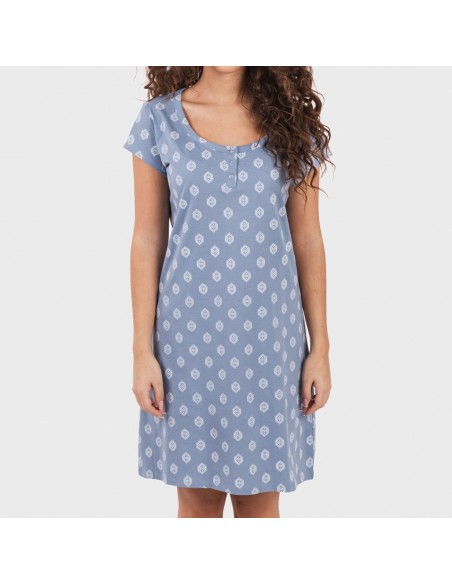 Blusón algodón Garbo azul añil