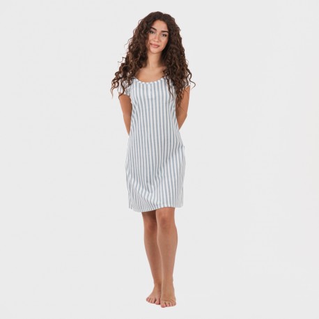 Blusón algodón Raya Anne verde azulado