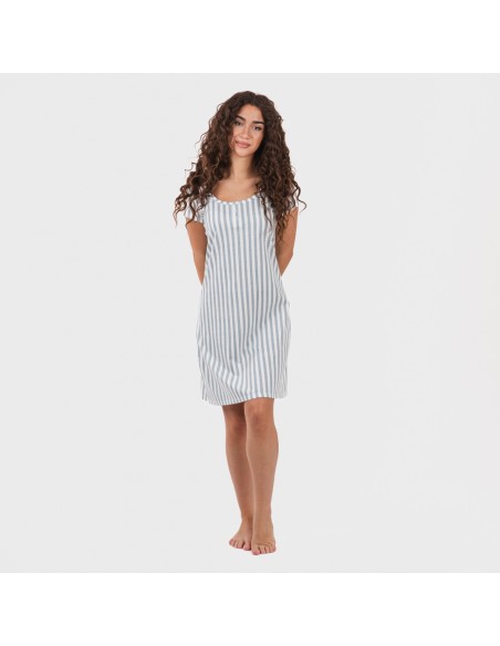 Blusón algodón Raya Anne verde azulado