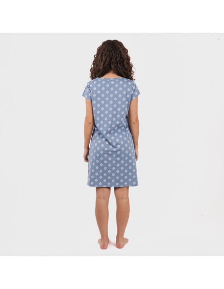 Blusón algodón Garbo azul añil