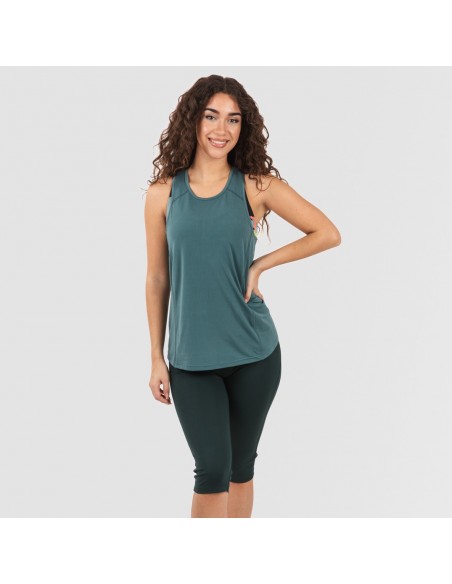 Conjunto deportivo leggings corto mujer verde botella