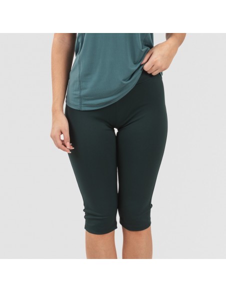 Conjunto deportivo leggings corto mujer verde botella