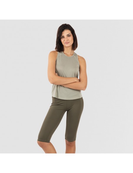 Conjunto deportivo leggings corto mujer verde hoja - verde cacería