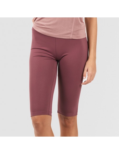 Conjunto deportivo leggings corto mujer malva - berenjena