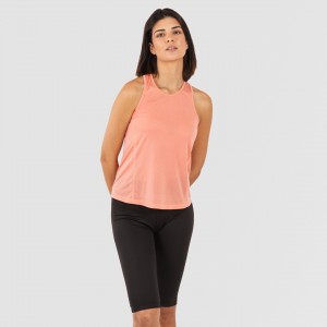 Conjunto deportivo leggings corto mujer naranja - negro 2