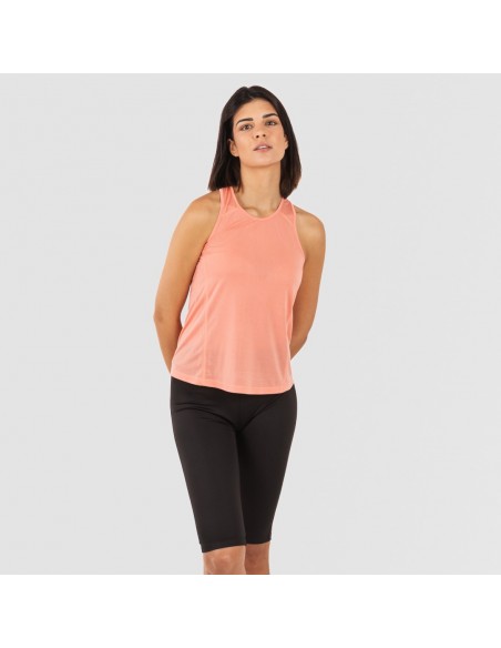 Conjunto deportivo leggings corto mujer naranja - negro