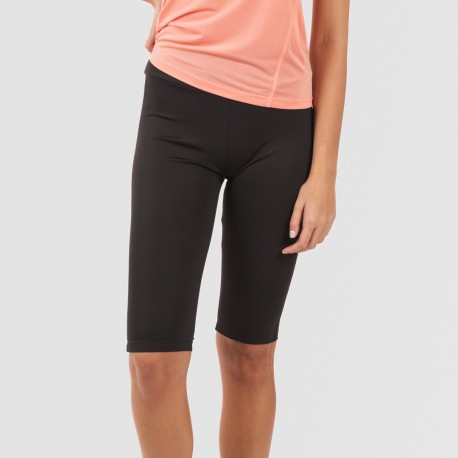 Conjunto deportivo leggings corto mujer naranja - negro