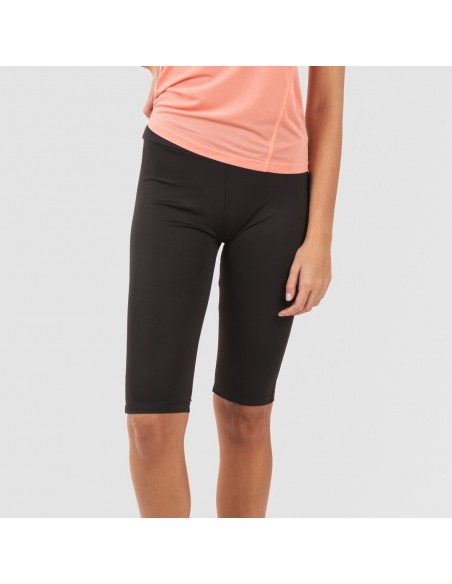 Conjunto deportivo leggings corto mujer naranja - negro