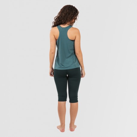 Conjunto deportivo leggings corto mujer verde botella