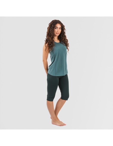 Conjunto deportivo leggings corto mujer verde botella
