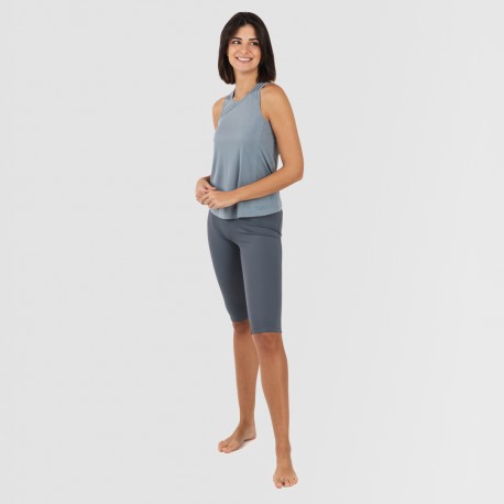 Conjunto deportivo leggings corto mujer indigo claro - oscuro