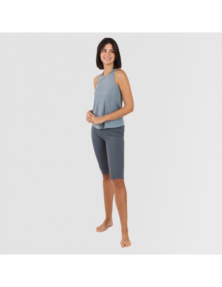 Conjunto deportivo leggings corto mujer indigo claro - oscuro