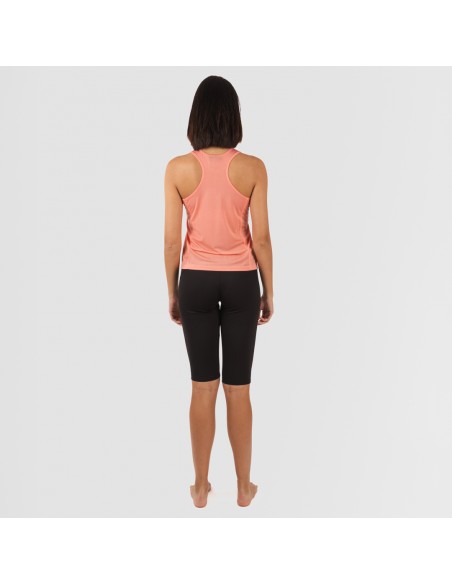 Conjunto deportivo leggings corto mujer naranja - negro