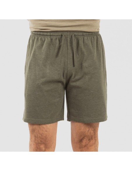 Pijama corto hombre con botones verde cacería - verde oscuro