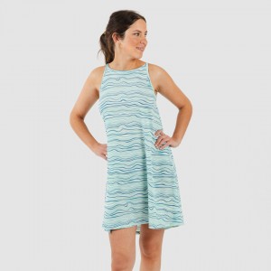 Vestido corto tirantes crepe Ola verde agua 2