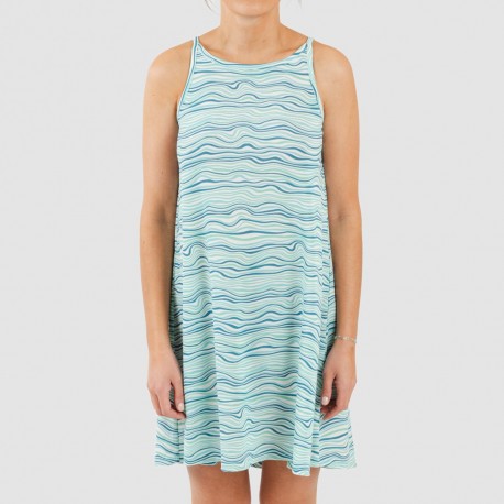 Vestido corto tirantes crepe Ola verde agua