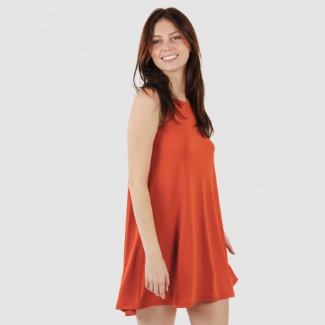 Vestido corto tirantes crepe liso