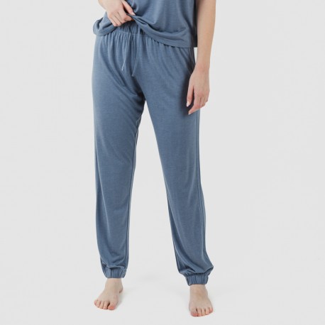 Pijama largo manga corta viscosa mujer liso